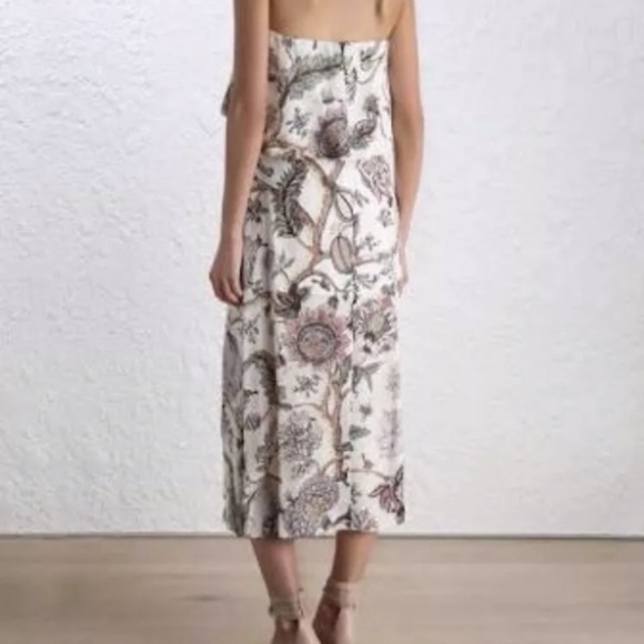 Zimmermann Strapless Floral 100%Silk Midi Dress - Picture 6 of 13